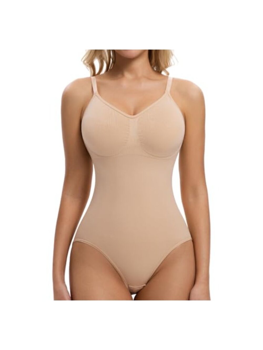 ONEW Shapewear Bodysuit Tummy Control Body Shaper Seamless Adjustable Strap Tops
